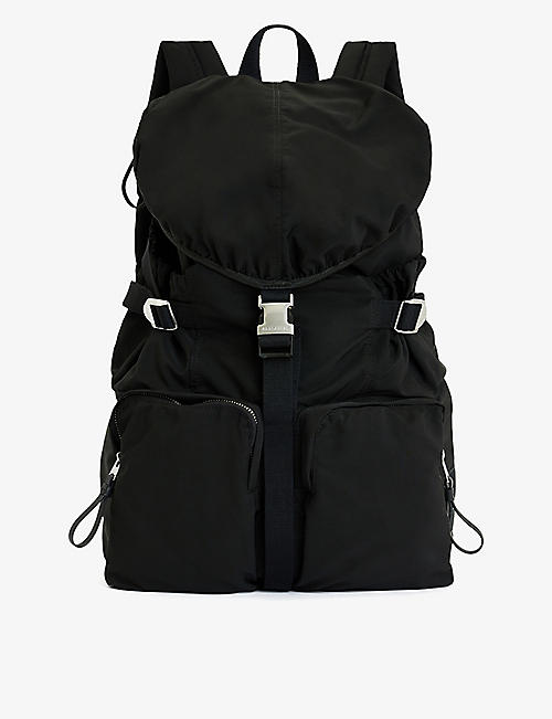 ALLSAINTS: Force logo-patch recycled-polyester backpack