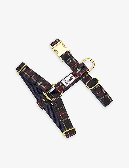FRENCH BANDIT: Oh My Lord tartan-print woven dog harness