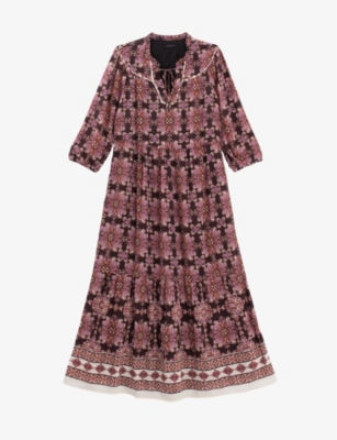 IKKS: Boho-print woven maxi dress