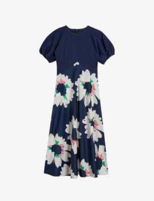 TED BAKER: Daysiah floral-print stretch-woven midi dress