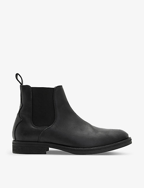 ALLSAINTS: Creed brand-embossed leather Chelsea boots