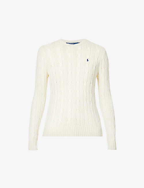 POLO RALPH LAUREN: Julianna brand-embroidered regular-fit cotton-knit jumper
