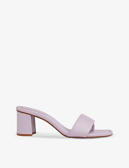 WHISTLES: Marie square-toe heeled leather mules