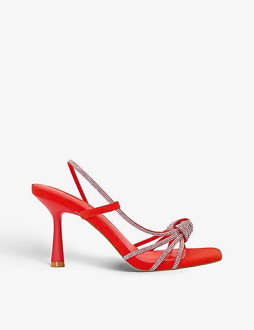 DUNE: Meta crystal-embellished woven heeled sandals