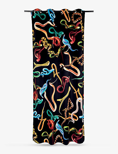 SELETTI: Seletti x TOILETPAPER snake-print woven curtains 280cm