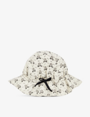 CARAMEL: Cadia polka floral-print cotton hat