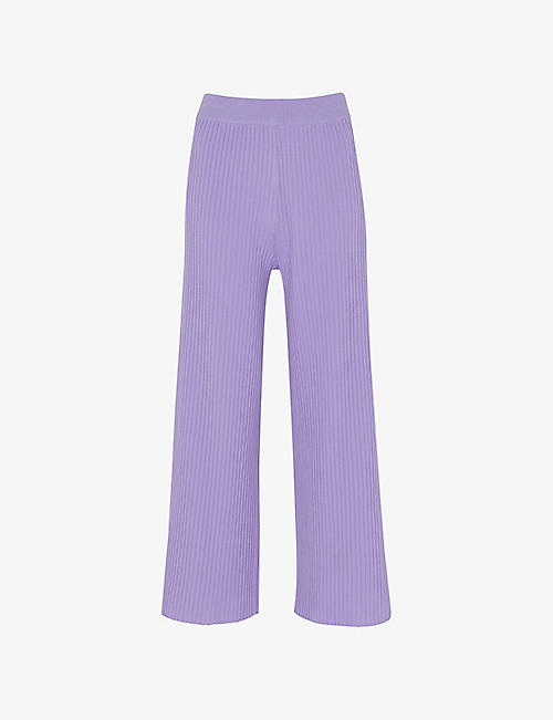 WHISTLES: Wide-leg high-rise recycled polyester-blend trousers