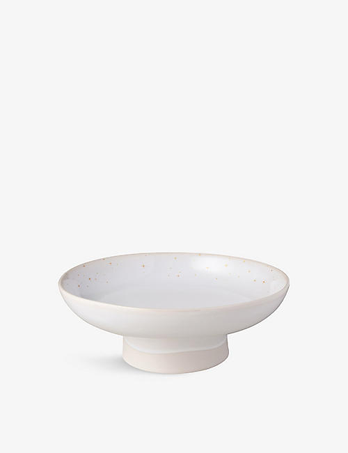 VILLEROY & BOCH: Winter Glow star-pattern porcelain footed bowl 29cm