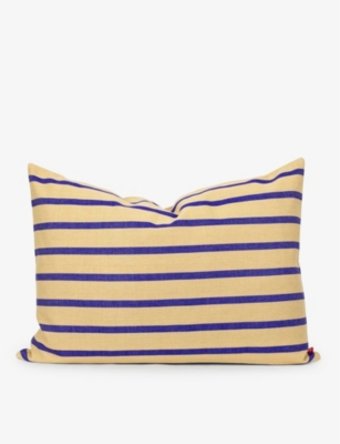 A WORLD OF CRAFT BY AFROART: Juana striped cotton cushion cover 50cm x 70cm