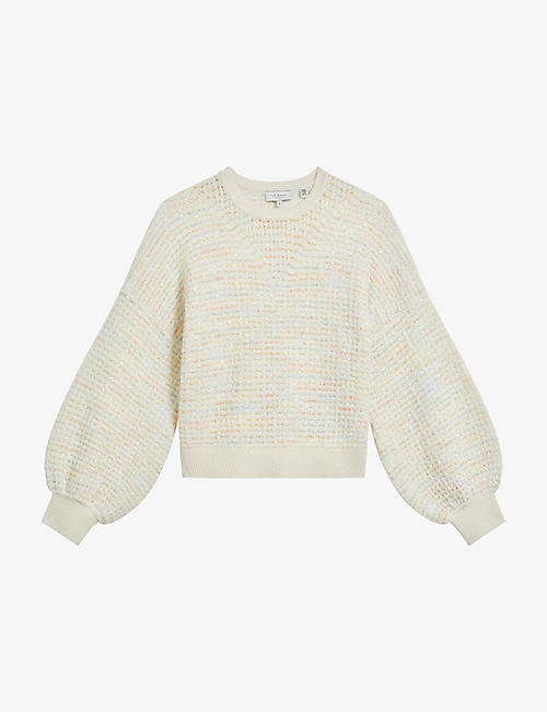 TED BAKER: Avalee knitted stretch-woven jumper