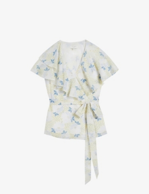 TED BAKER: Gemmiaa floral-print woven top