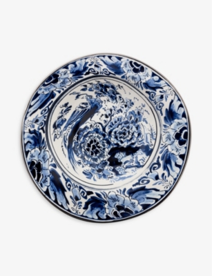SELETTI: Seletti x Diesel Living Classics on Acid Flower-Bird porcelain soup bowl 25cm
