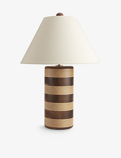 SOHO HOME: Anuel Soho wood and linen table lamp