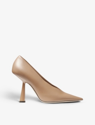 JIMMY CHOO: Maryanne 100 pointed-toe leather courts