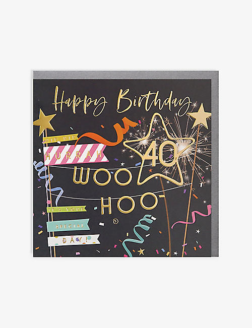 BELLY BUTTON DESIGNS: Happy Birthday 40 birthday card 16.5cm x 16.5cm
