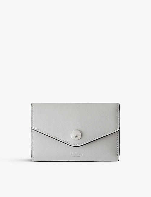 MULBERRY: Plaque-embellished grained leather folded wallet