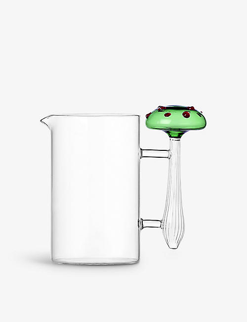 ICHENDORF: The Alice Collection mushroom-handle borosilicate glass jug 18cm