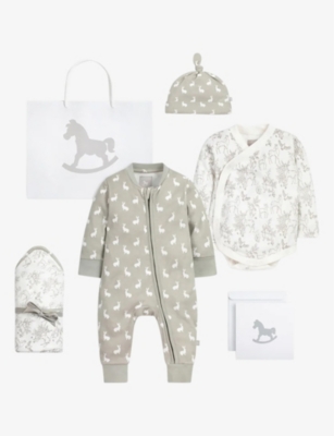 THE LITTLE TAILOR: Welcome Little Baby four-piece cotton set 0-6 months