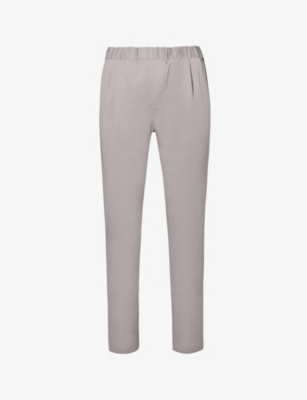 PAIGE: Snider elasticated-waistband tapered-leg regular-fit stretch-woven trousers