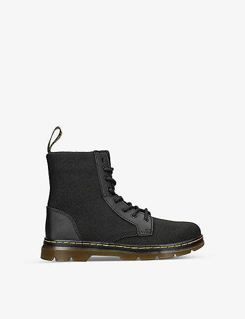 DR MARTENS: Lace-up 8-eye woven boots 6-10 years