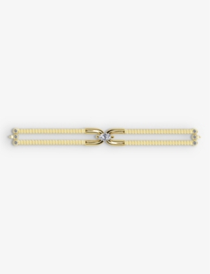 CARAT LONDON: Stevie yellow gold-plated vermeil sterling-silver and cubic zirconia bracelet&nbsp;&nbsp;
