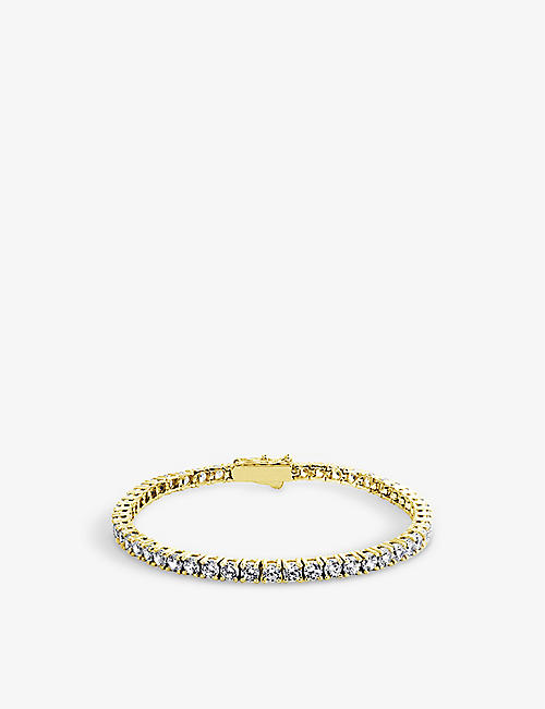 CARAT LONDON: Vianne yellow-gold plated vermeil sterling-silver and cubic zirconia tennis bracelet