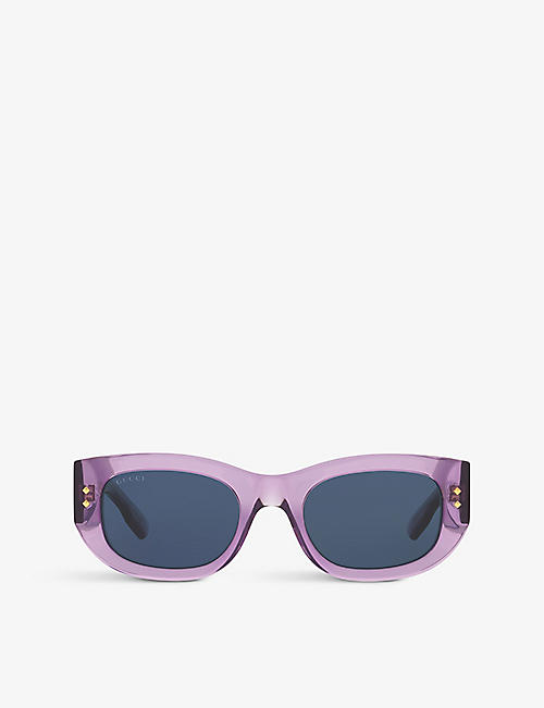 GUCCI: GC001936 GG1215S rectangle-frame acetate sunglasses