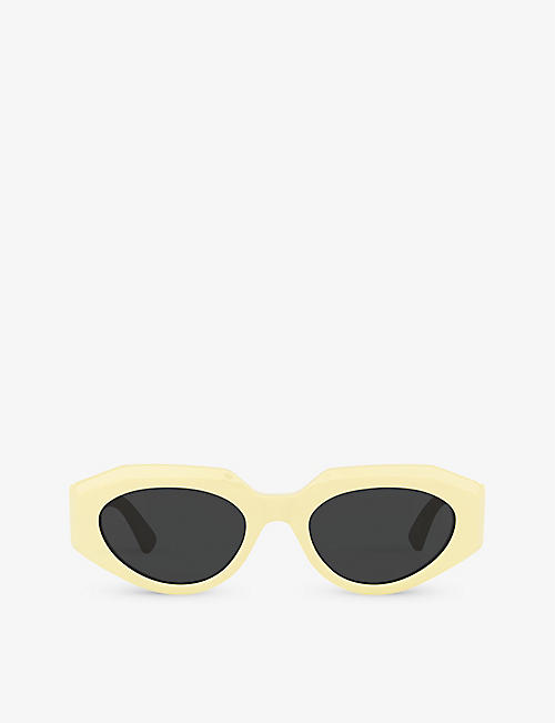 BOTTEGA VENETA: BV1031S oval-frame acetate sunglasses