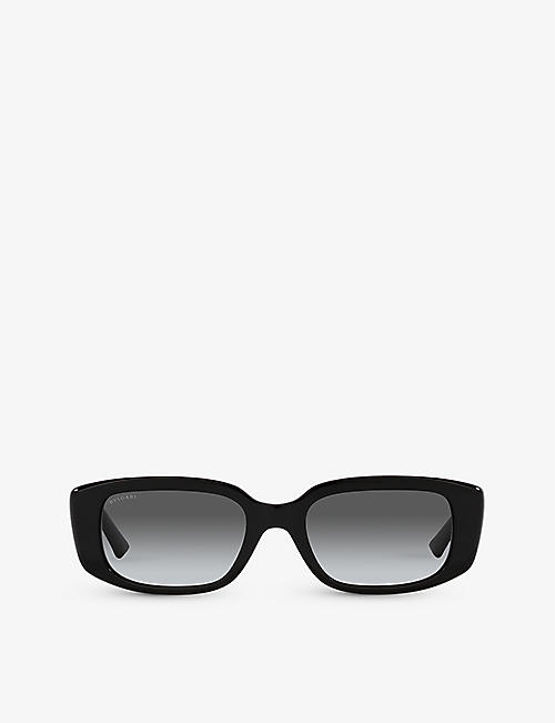 BVLGARI: BV8259 branded-arm rectangle-frame acetate sunglasses