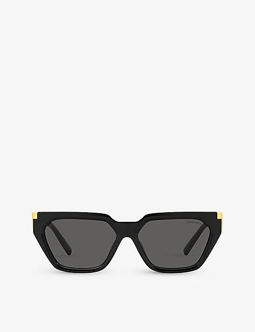TIFFANY & CO: TF4205U branded-arm irregular-frame acetate sunglasses