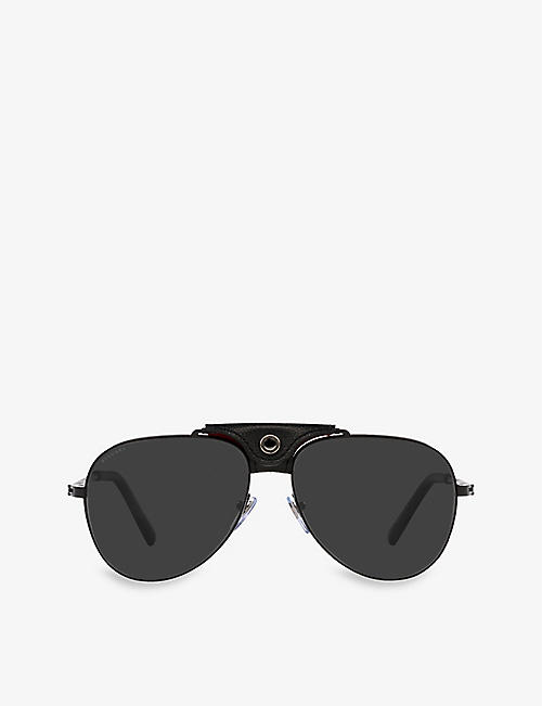 BVLGARI: BV5061Q pilot-frame metal sunglasses
