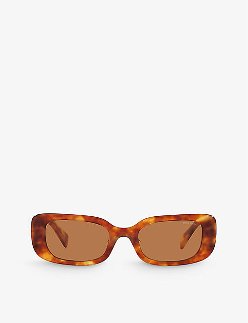 MIU MIU: MU 08YS square-frame tortoiseshell acetate sunglasses