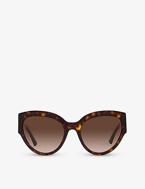 BVLGARI: BV8258 butterfly-frame tortoiseshell-pattern acetate sunglasses