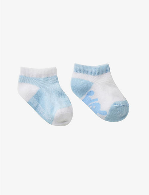 BENETTON: Logo-weave pack of two baby stretch cotton-blend socks 0-12 months