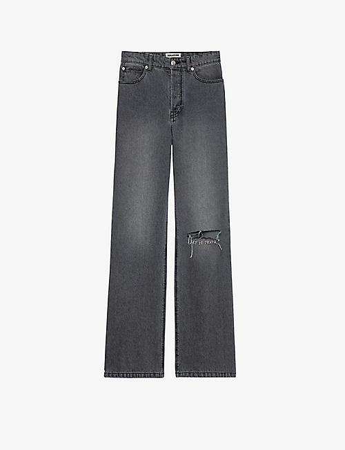 ZADIG&VOLTAIRE: Evy distressed-knee straight-leg jeans