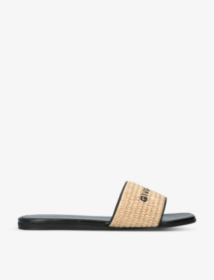 GIVENCHY: 4G logo-print raffia sandals