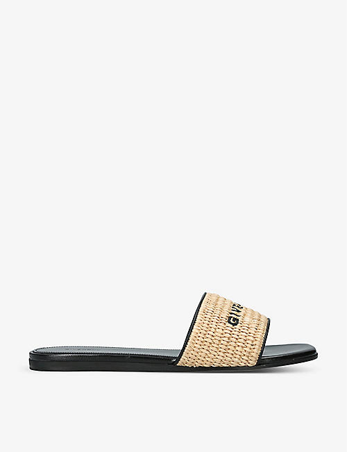 GIVENCHY: 4G logo-print raffia sandals
