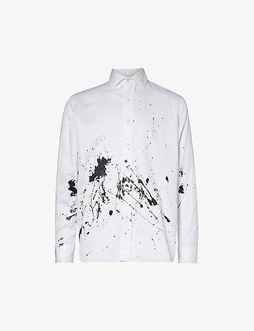 GALLERY DEPT: Collins paint-splattered relaxed-fit cotton-poplin shirt