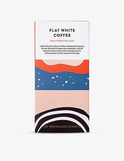 THE CHOCOLATE SOCIETY: Flat White Coffee white and dark chocolate 80g
