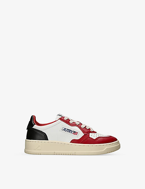 AUTRY: Medalist logo-patch leather low-top trainers 4-8 years