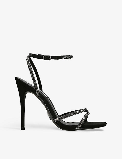 STEVE MADDEN: Bryanna rhinestone-embellished stiletto-heel woven sandals