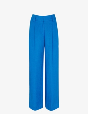 WHISTLES: Leonie straight-leg mid-rise linen trousers