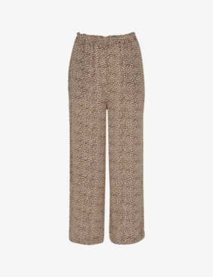 WHISTLES: Dashed leopard-print relaxed-fit woven trousers