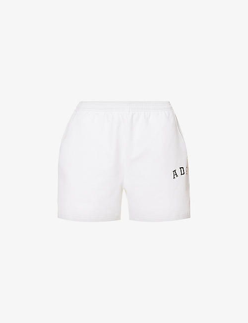 ADANOLA: Sweat high-rise logo-print cotton-jersey shorts