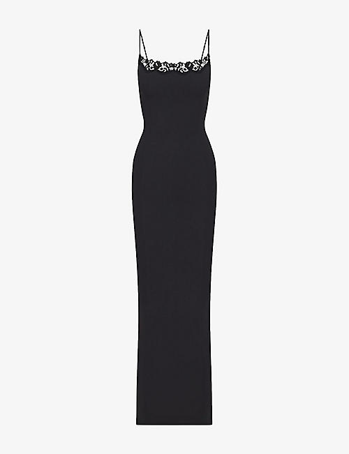 SKIMS: Fits Everybody lace-trim stretch-woven maxi dress