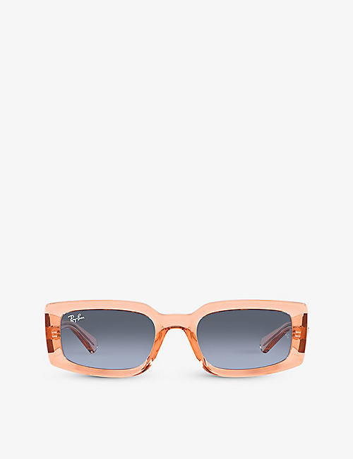 RAY-BAN: RB4395 Kiliane rectangle-frame transparent acetate sunglasses