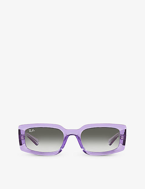 RAY-BAN: RB4395 Kiliane rectangle-frame transparent acetate sunglasses