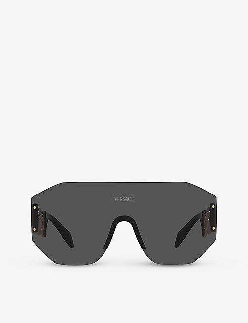 VERSACE: VE2258 branded-arm irregular-frame metal sunglasses