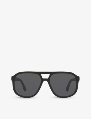 GUCCI: GG1188S aviator-frame acetate sunglasses