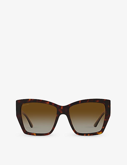 BVLGARI: BV8260 square-frame tortoiseshell-pattern acetate sunglasses